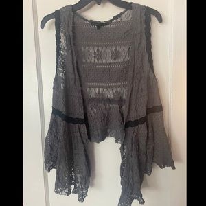 Lucca Couture Sleeveless Lace Cardigan